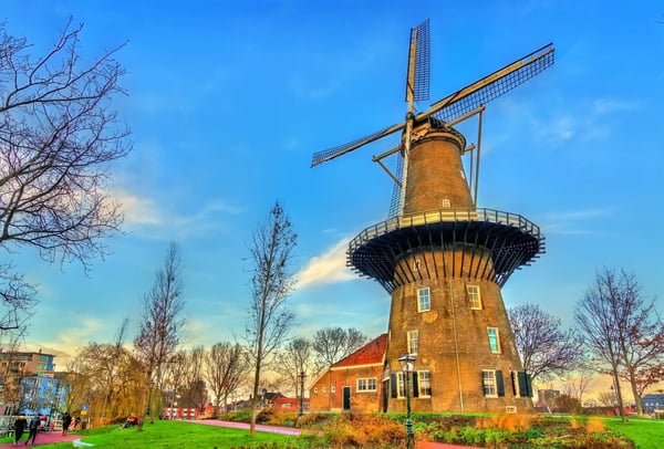 de valk a tower mill in leiden